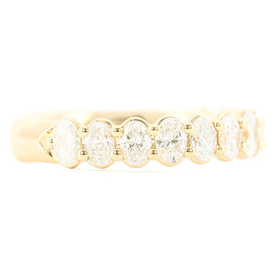 1.13CTW Oval Lab-Grown Diamond Band - Shared Prong - 14K Yellow Gold