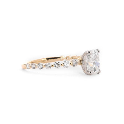 1.94ctw Cushion Diamond Engagement Ring - 14K Multi-Tone Gold