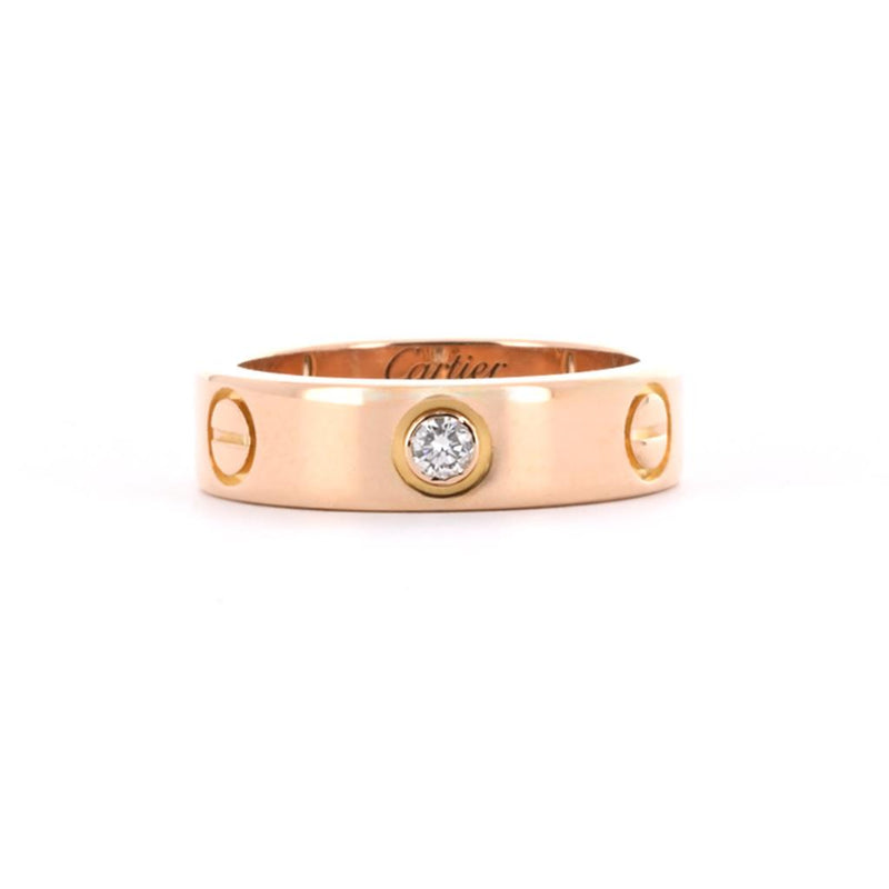 Cartier | 0.22ctw Cartier Love Ring, 3 Diamond, Size 6 - 18K Rose Gold