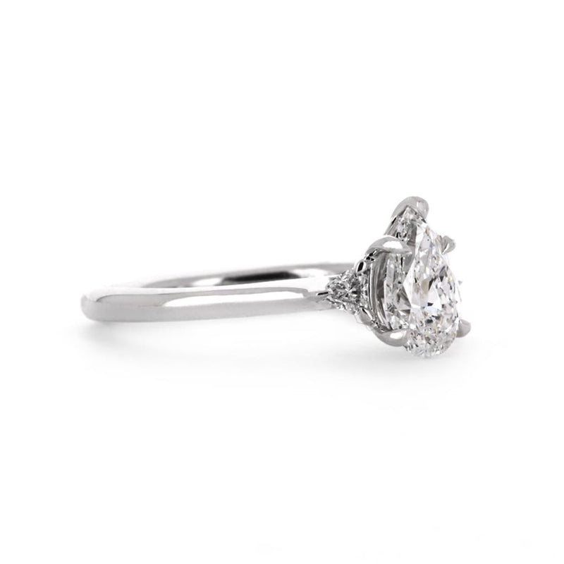 1.38ctw Pear Three-Stone Lab Grown Diamond Engagement, Trillian - 14K White Gold