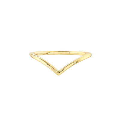 Chevron Wire Ring - 14K Yellow Gold