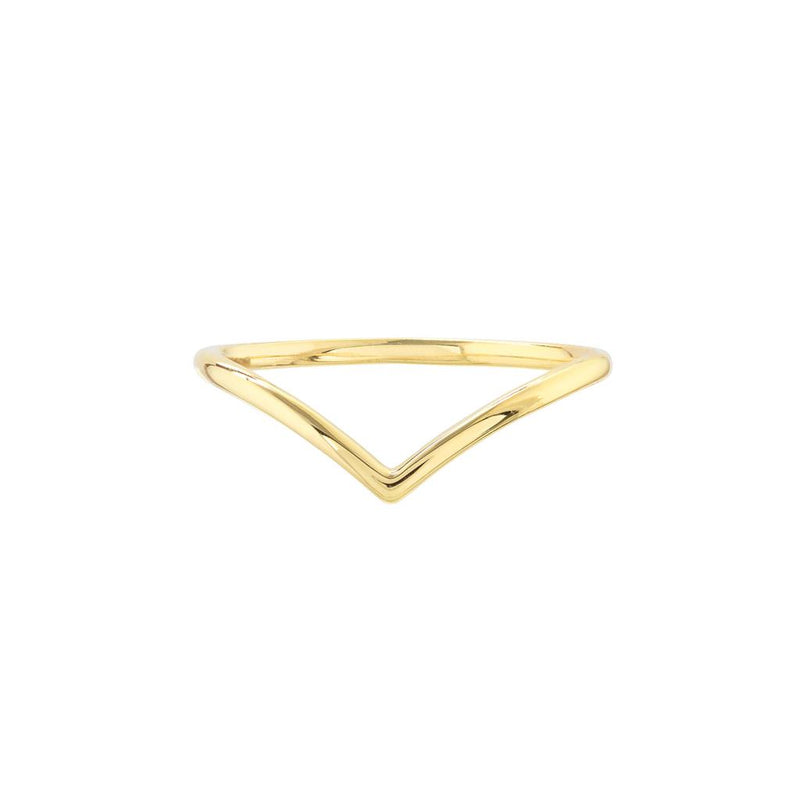 Chevron Wire Ring - 14K Yellow Gold