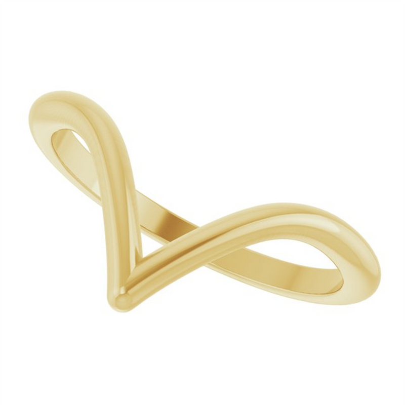 "V" Contour Band, Size 7 - 14K Yellow Gold