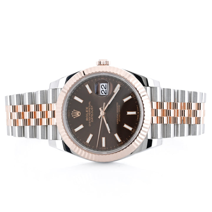 Rolex | 41MM Datejust, Chocolate Dial - 18K Rose Gold + Stainless
