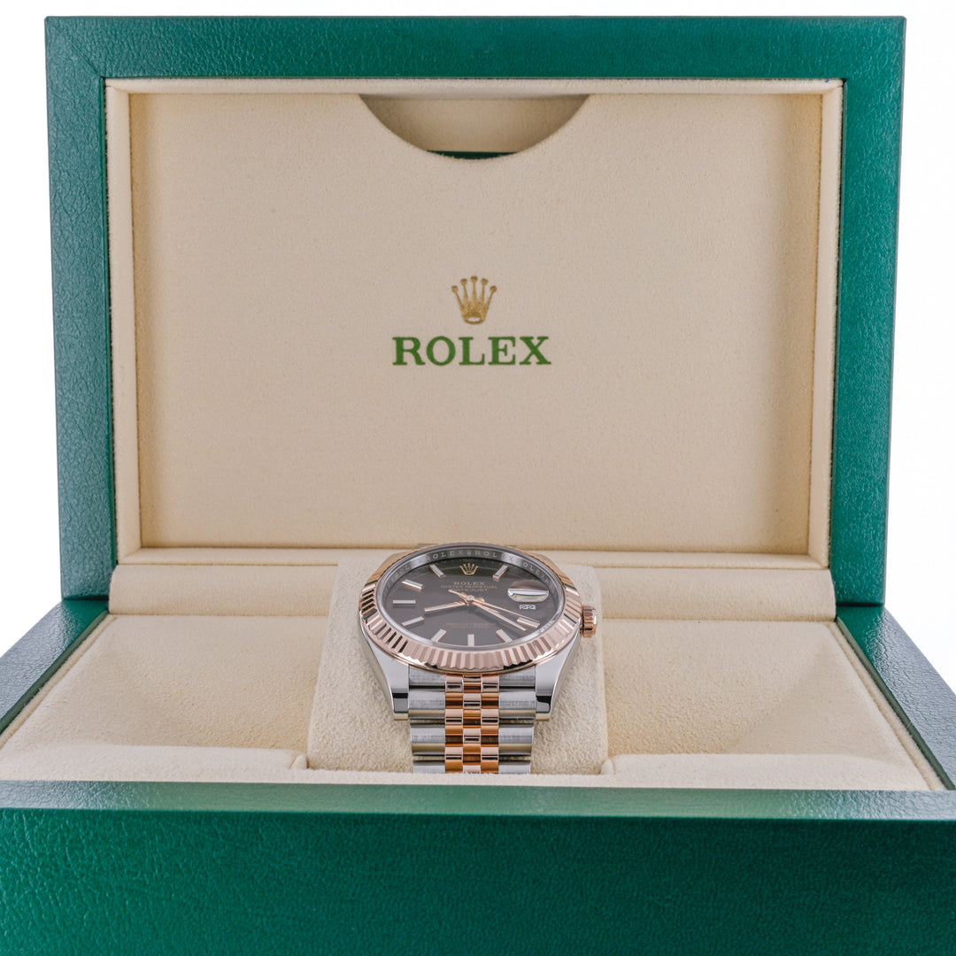 Rolex | 41MM Datejust, Chocolate Dial - 18K Rose Gold + Stainless