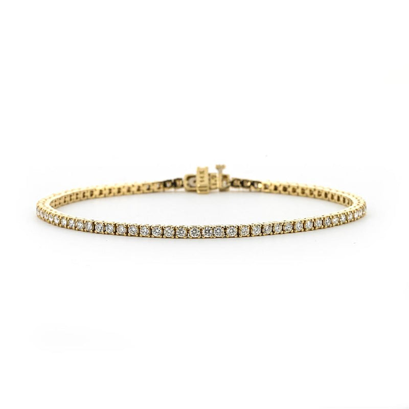 2.0ctw Round Diamond Tennis Bracelet - 14K Yellow Gold