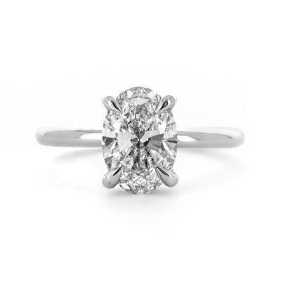 2.57ctw Oval Lab-Grown Diamond Engagement Ring, Signature Solitaire - 14K White Gold