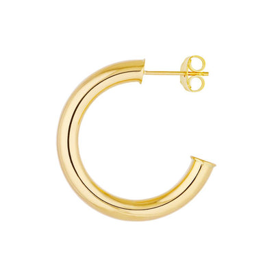 4mm Tube Hoop Earrings - Yellow Gold