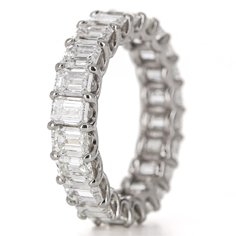 4.98ctw Emerald Diamond Eternity Band - 950 Platinum