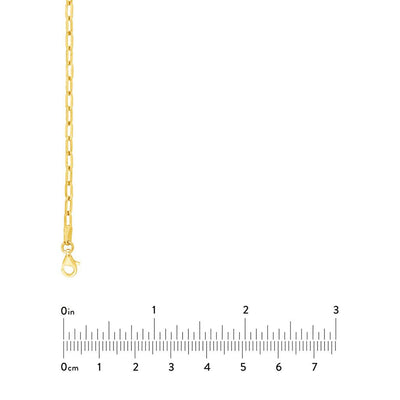 2.5mm Dainty Paper Clip Chain Necklace, 20" - Yellow Gold