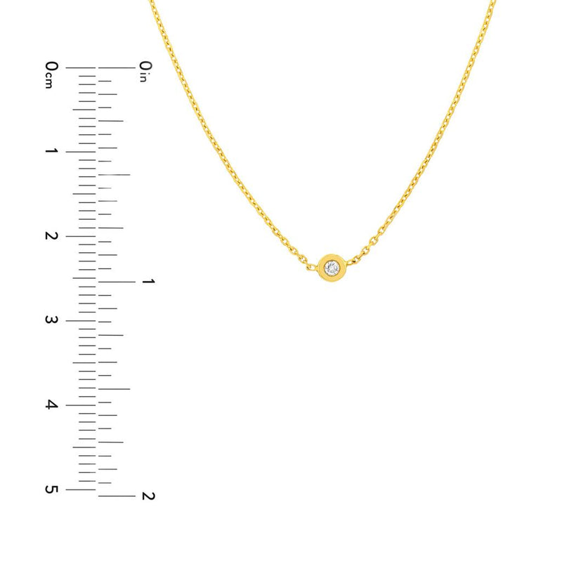 0.03ct Round Diamond Bezel Choker - Yellow Gold