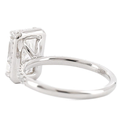 3.08CTW Radiant Diamond Engagment Ring  - Halo - 950 Platinum