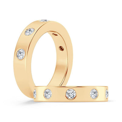 0.55ctw Five Round Diamond Flush Set Band, Size 6.5 – 14K Yellow Gold