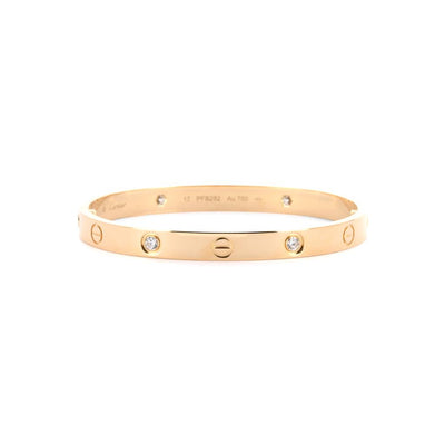 Cartier | 0.42ctw Cartier Love Bracelet, 4 Diamond, Size 5.75 - 18K Yellow Gold