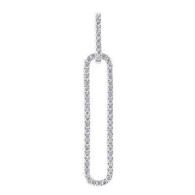 .21CTW Diamond Paperclip Pendant - 14K White Gold