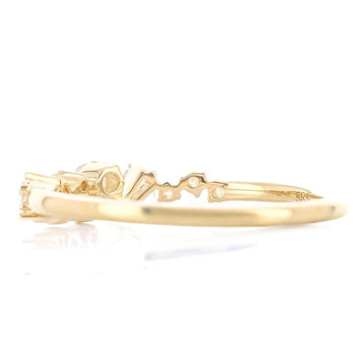 .27CTW Baguette + Round Diamond Band - Scattered - 14K Yellow Gold