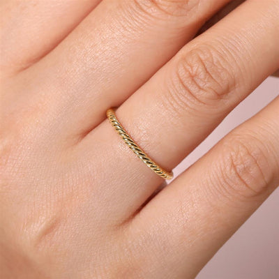 Twisted Rope Band - 14K Yellow Gold