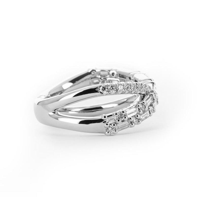 0.79ctw Criss-Cross Diamond Band - White Gold