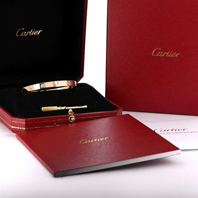 Cartier | 0.42ctw Cartier Love Bracelet, 4 Diamond, Size 5.75 - 18K Yellow Gold