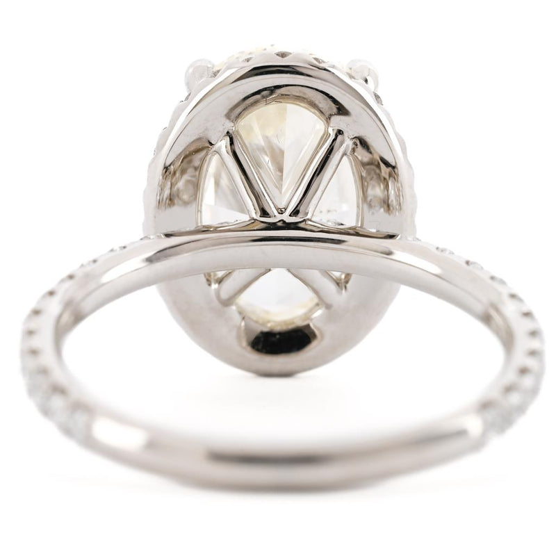 5.17ctw Oval Diamond Micro-Halo Engagement Ring – 950 Platinum