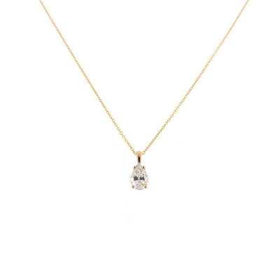 0.50ct Pear Diamond Pendant - 14K Yellow Gold