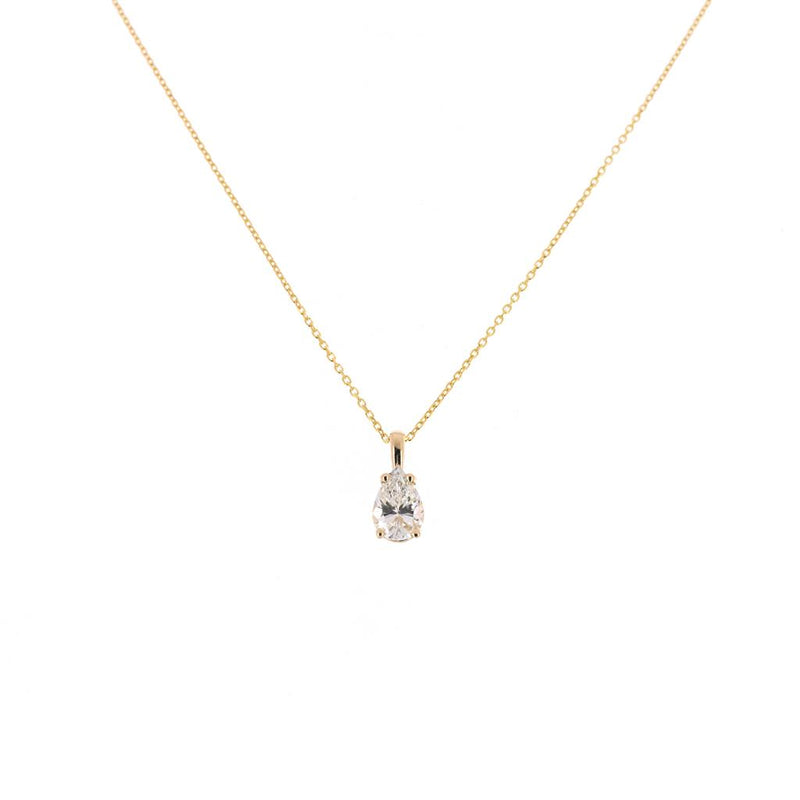 0.50ct Pear Diamond Pendant - 14K Yellow Gold