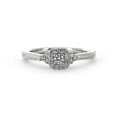 0.22ctw Diamond Engagement Ring + Halo