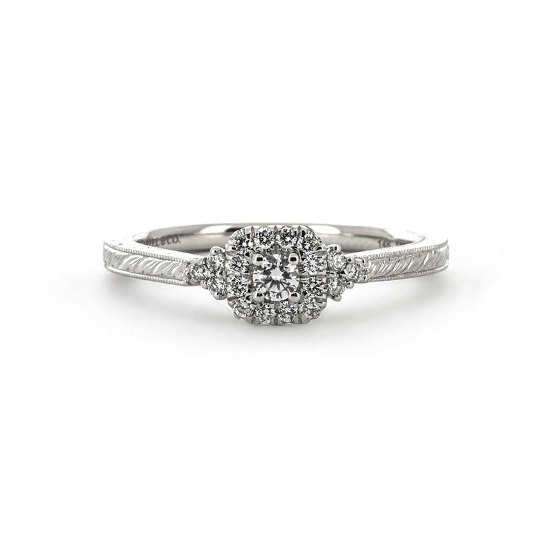 0.22ctw Diamond Engagement Ring + Halo