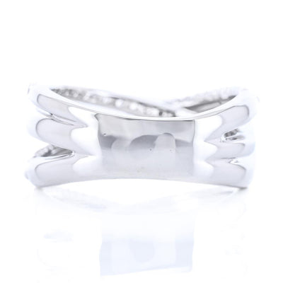 .33CTW White Sapphire Bujukan Criss Cross Ring, Size 6.5 - Sterling Silver