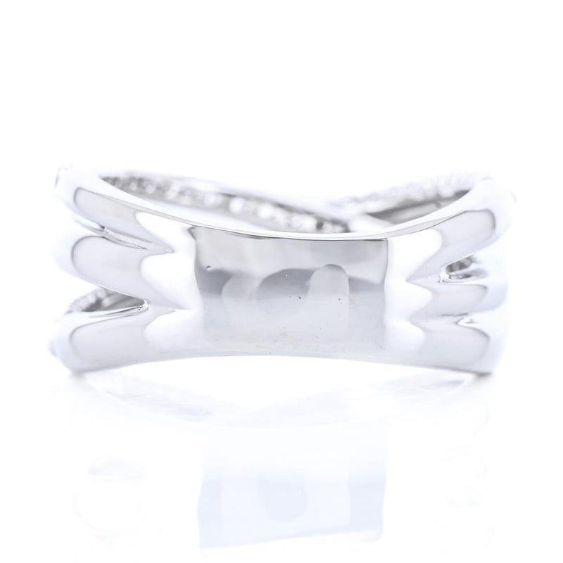 .33CTW White Sapphire Bujukan Criss Cross Ring, Size 6.5 - Sterling Silver