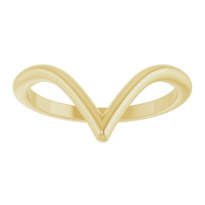 "V" Contour Band, Size 7 - 14K Yellow Gold