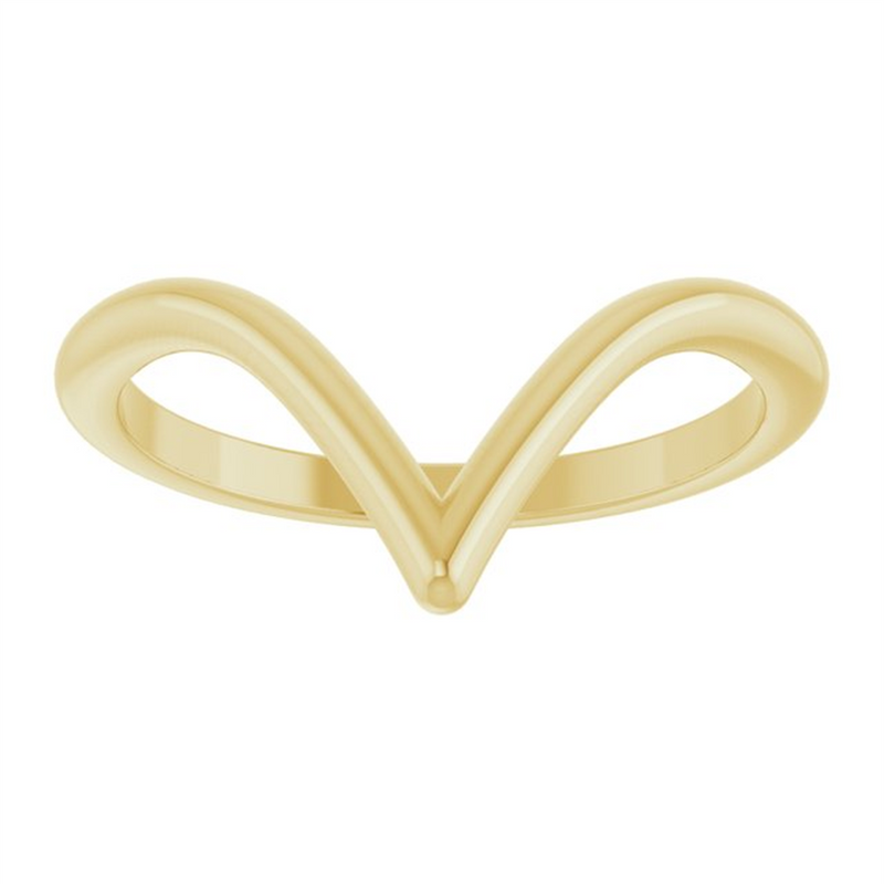 "V" Contour Band, Size 7 - 14K Yellow Gold
