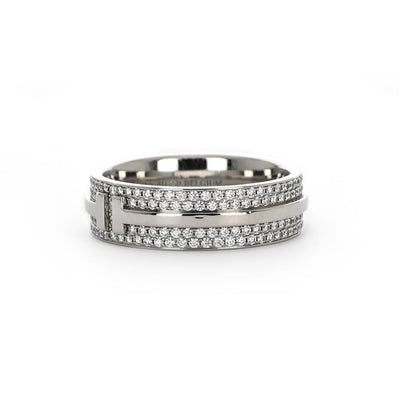 Tiffany & Co | 0.63ctw 'T' Wide Pavé Diamond Ring