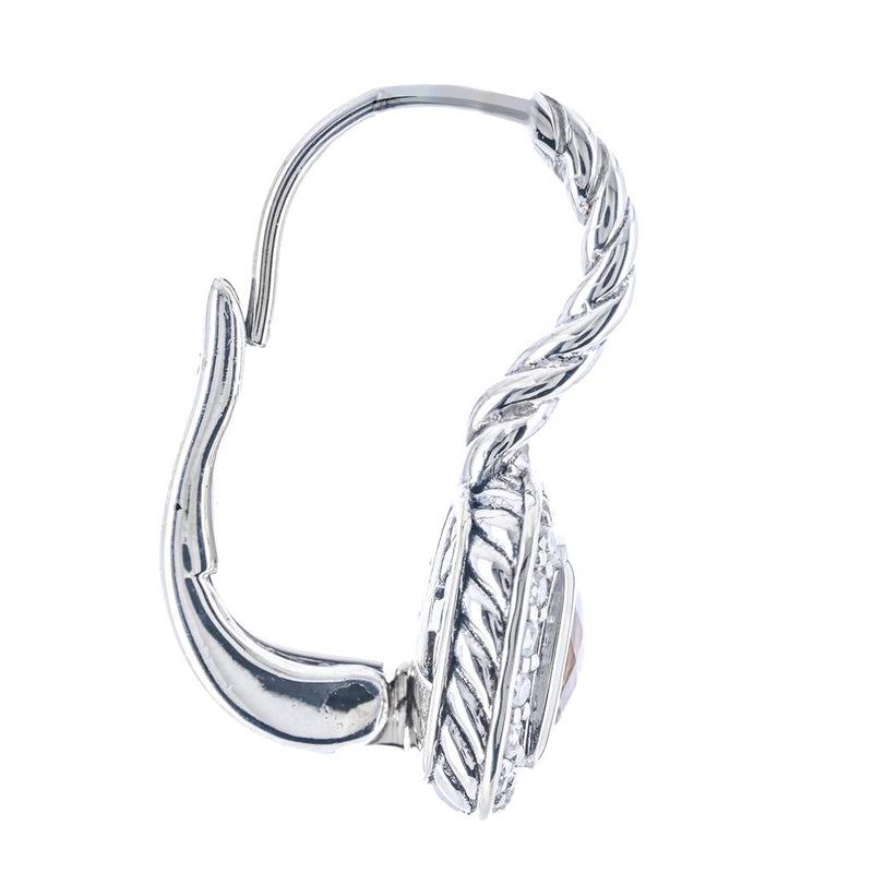 David Yurman | .13CTW Albion Morganite + Diamond Drop Earrings - 925 Sterling Silver
