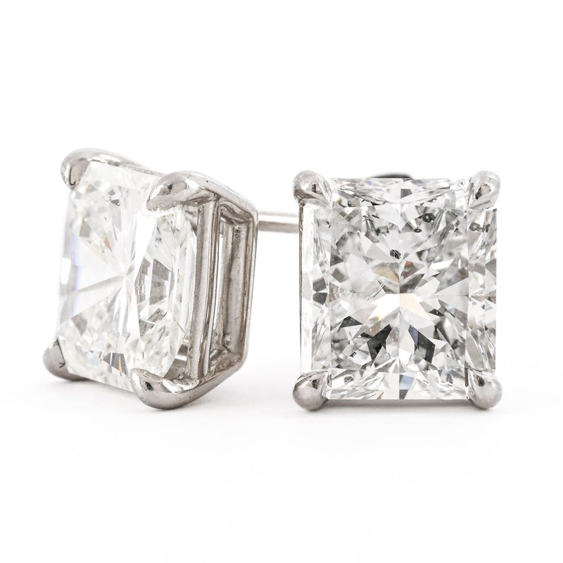 5.59ctw Radiant Diamond Stud Earrings - 950 Platinum