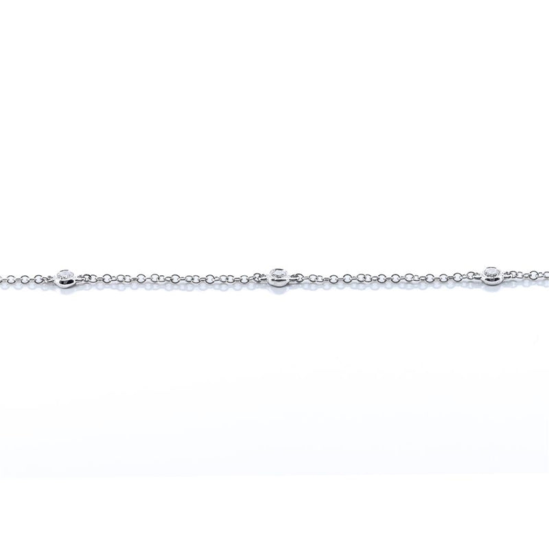 .15CTW Round Diamonds By the Yard Bracelet, 7" - 14K White Gold