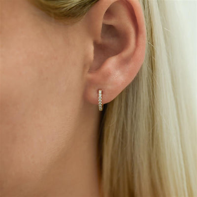 .20CTW Round Diamond Huggie Earrings - 14K Yellow Gold