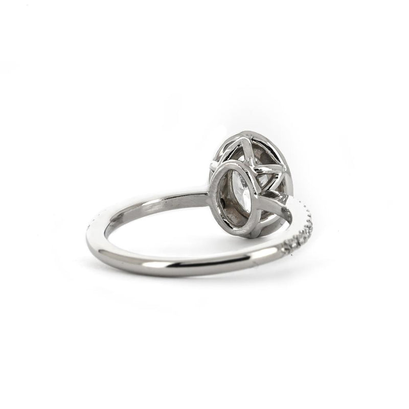 1.22ctw Oval Diamond Halo Engagement Ring | Platinum
