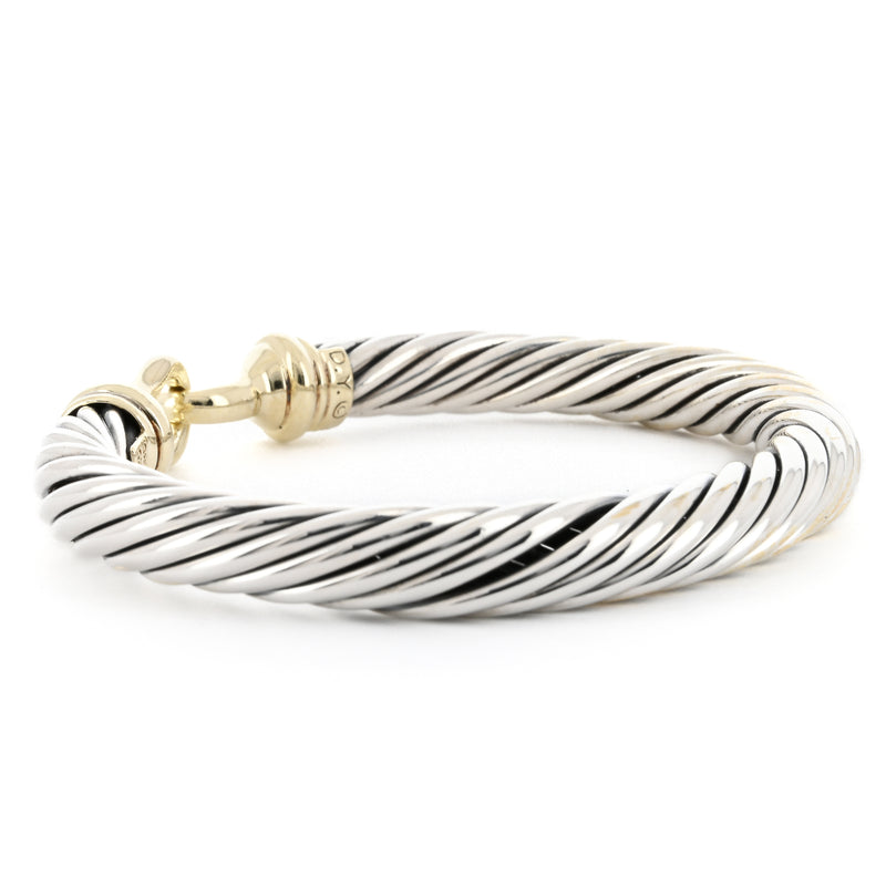 David Yurman | Classic Cable Cuff, 6.5" - 925 Sterling Silver + 18K Yellow Gold