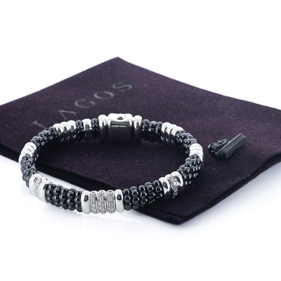 Lagos | .55CTW Five Station Ceramic Diamond Bracelet, 7.5" - 925 Sterling Silver