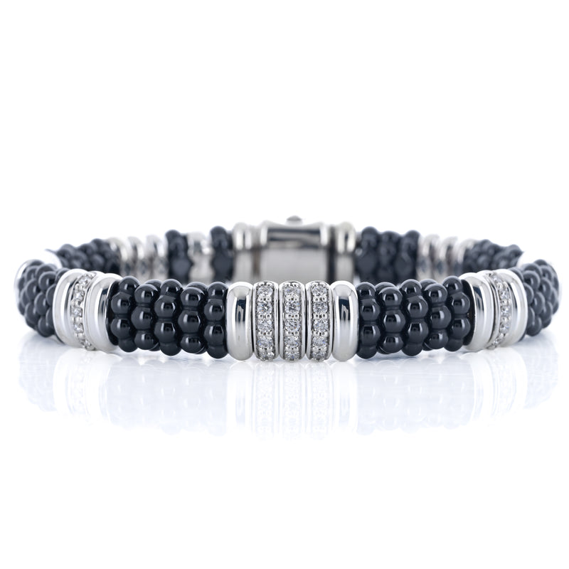 Lagos | .55CTW Five Station Ceramic Diamond Bracelet, 7.5" - 925 Sterling Silver