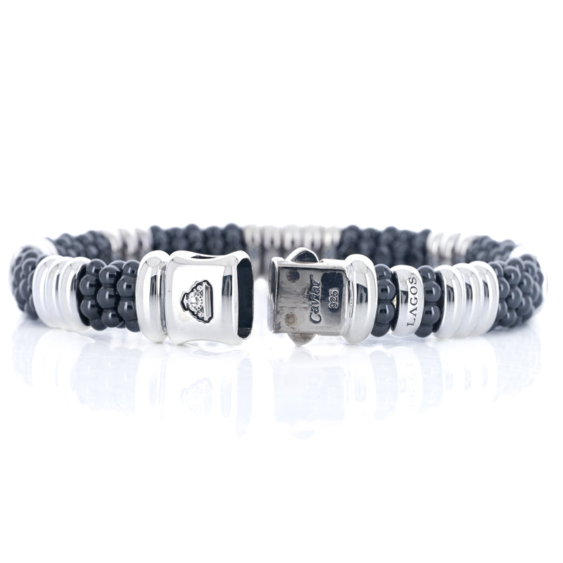 Lagos | .55CTW Five Station Ceramic Diamond Bracelet, 7.5" - 925 Sterling Silver