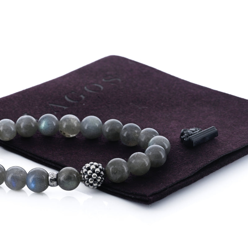 Lagos | Labradorite Silver Station Bead Bracelet, 6.25" - 925 Sterling Silver