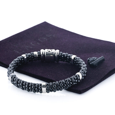 Lagos | Silver Station Ceramic Caviar Bracelet, 6.5" - 925 Sterling Silver