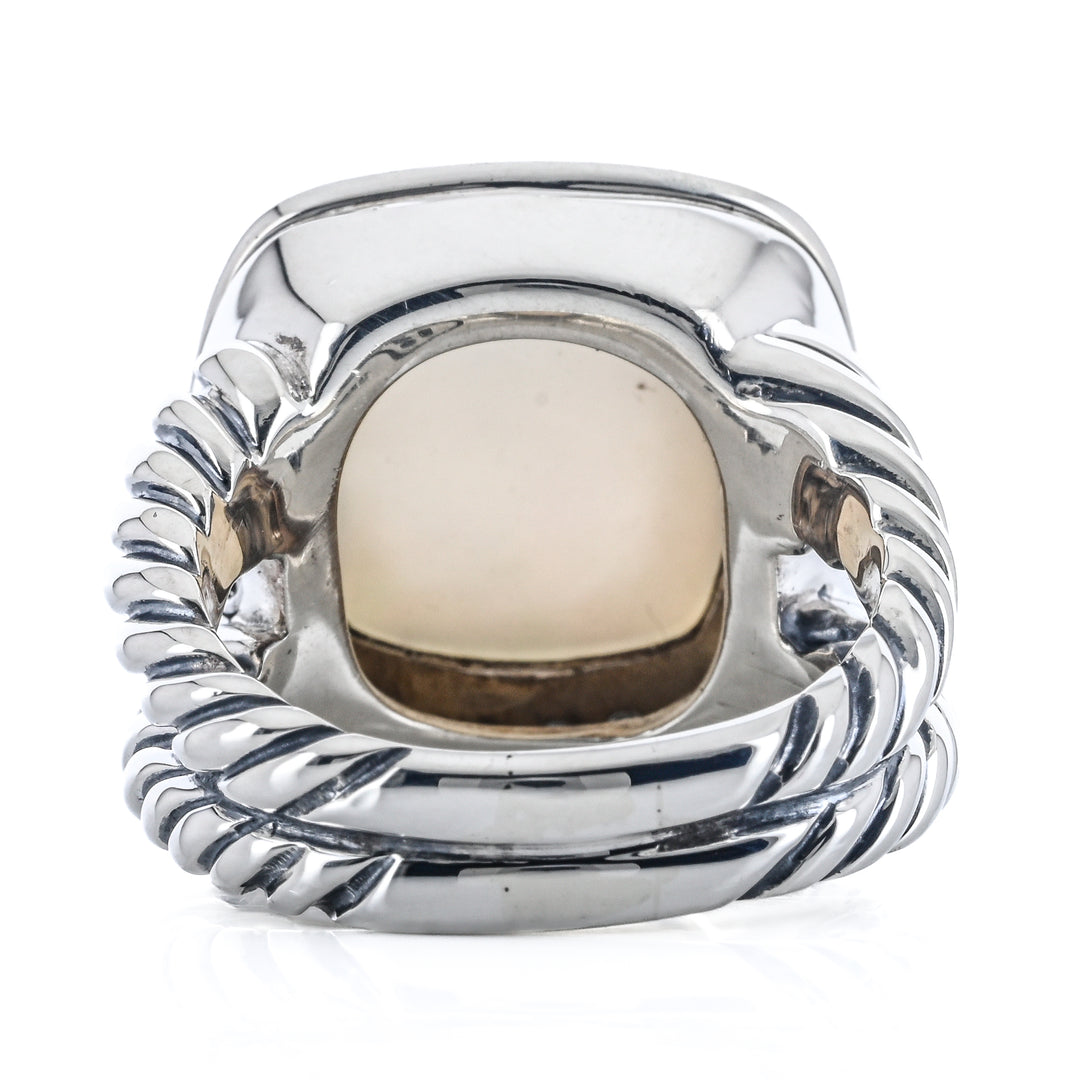 David Yurman | .34CTW Diamond + Moonstone Albion Ring, Size 7.5