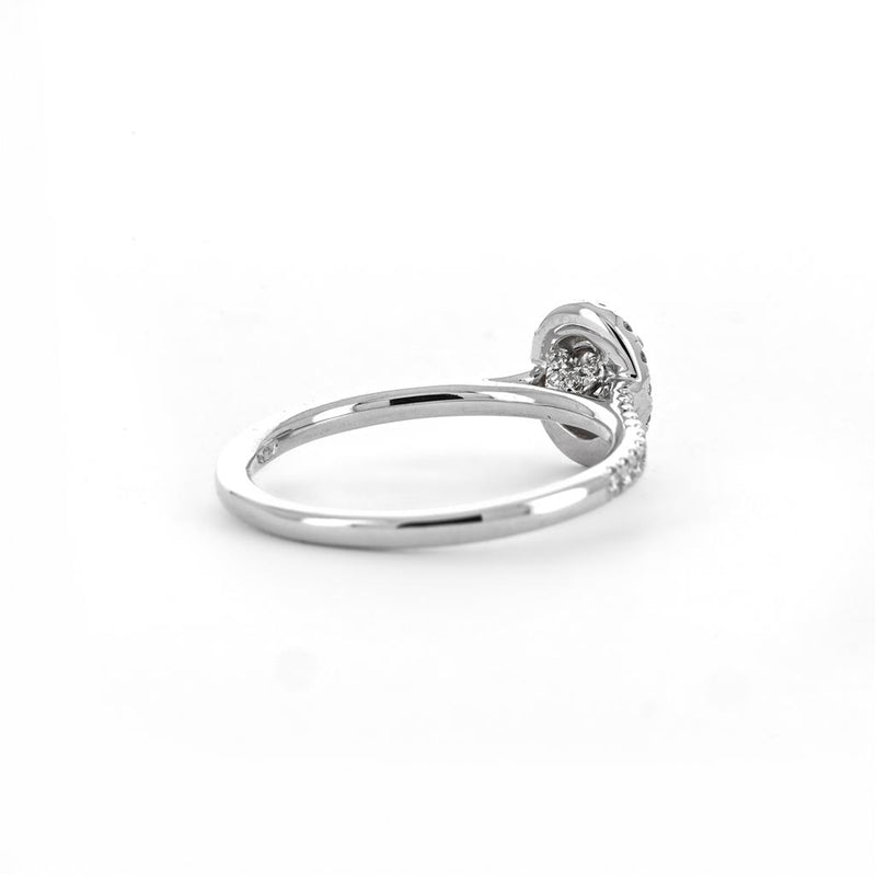 0.57ct Oval Halo Diamond Engagement Ring -  White Gold