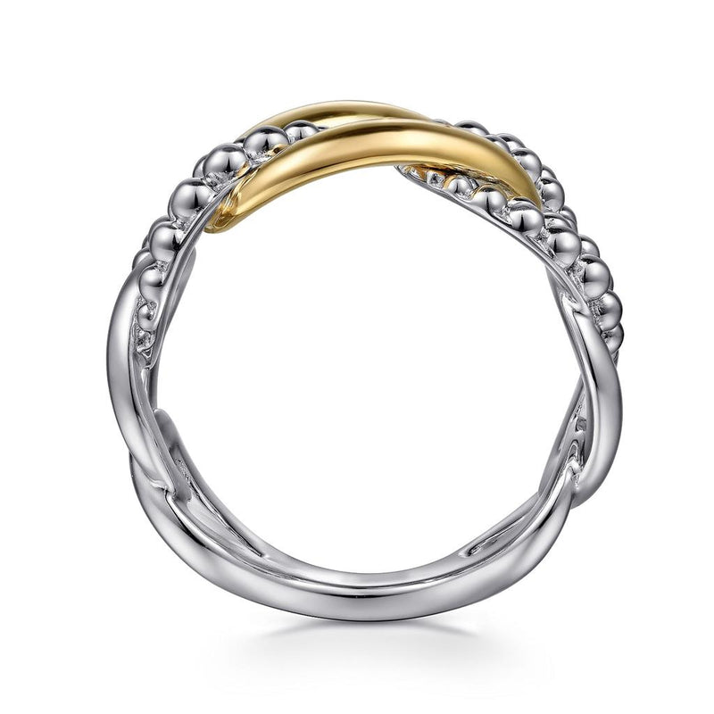 Bujukan Link Ring - 14K Yellow Gold + Sterling Silver