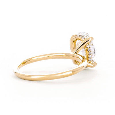 1.56ctw Oval Lab Grown Diamond Engagement Ring, Hidden Halo - 14K Yellow Gold