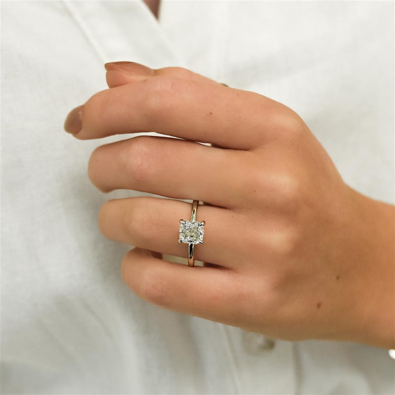 1.81CT Radiant Diamond Engagement Ring - Solitaire - 950 Platinum