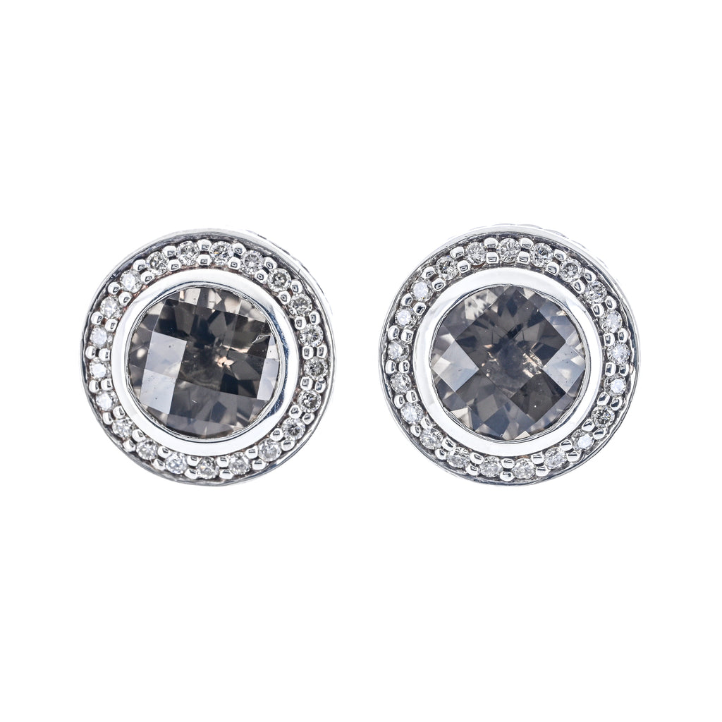David Yurman | .6CTW Diamond + Smoky Quartz Cerise Stud Earrings
